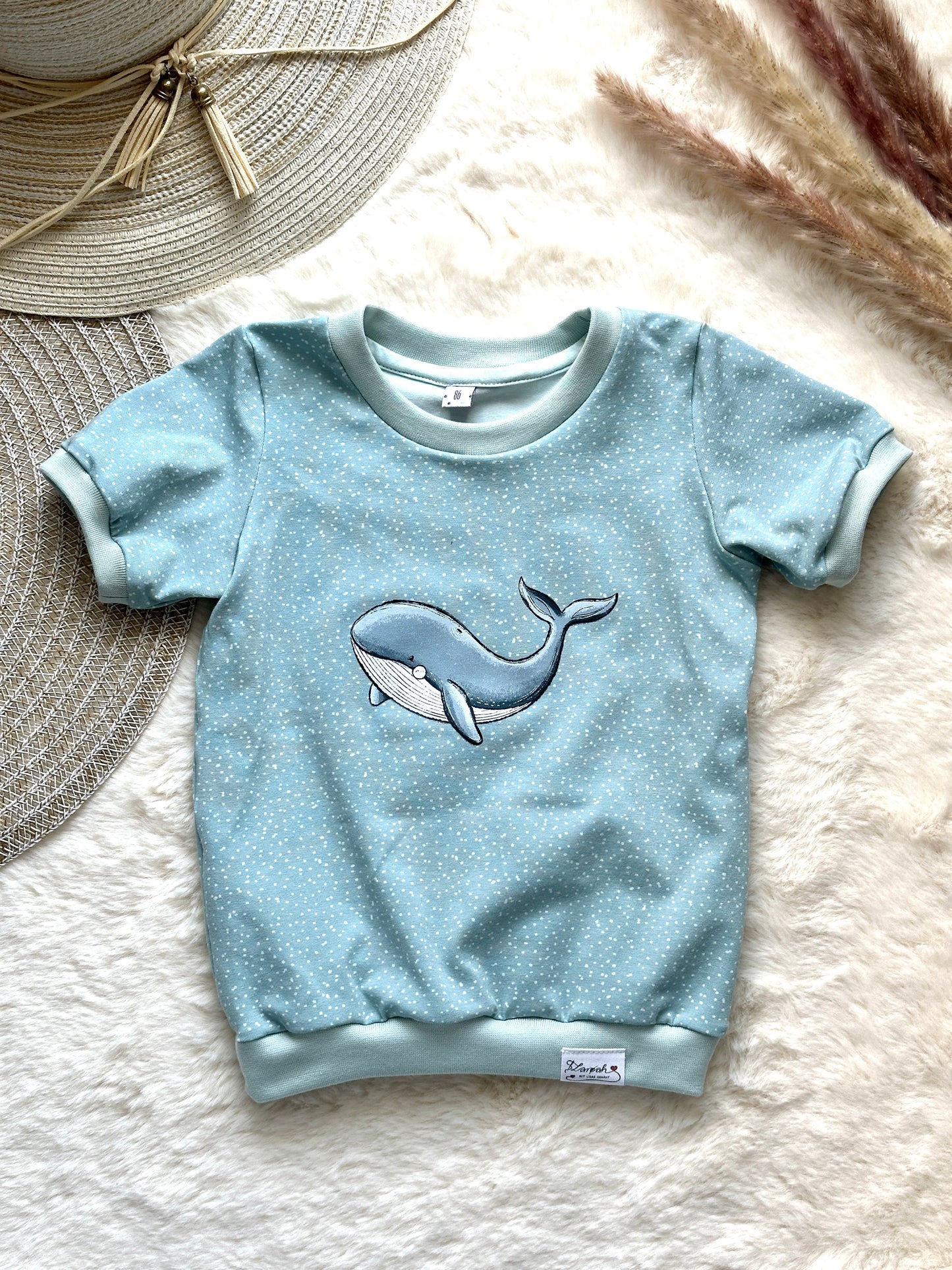 01 | SET | Sommer-Set Pumphose & Shirt Whale World | Bio | Größe 86