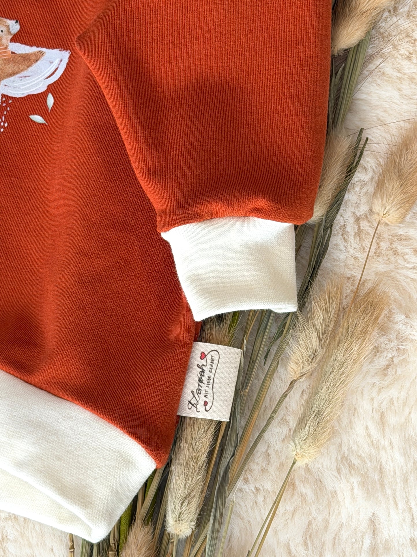 Oversized Sweater Schneeengelbär orangebraun | Bio | Größe 74