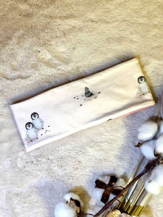 Knotenstirnband Babypinguin KU 46-50 aus Bio Baumwolle