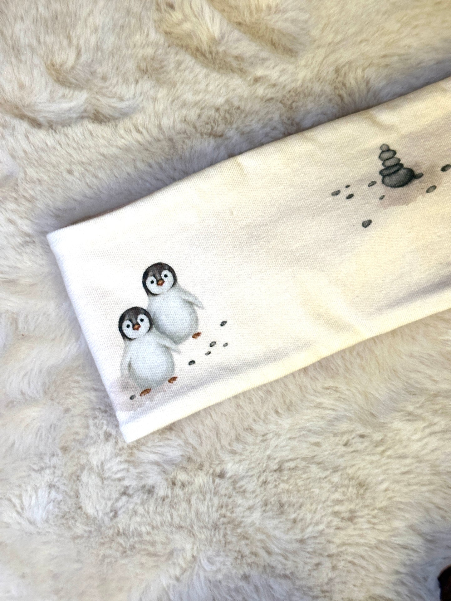 Knotenstirnband Babypinguin KU 46-50 aus Bio Baumwolle