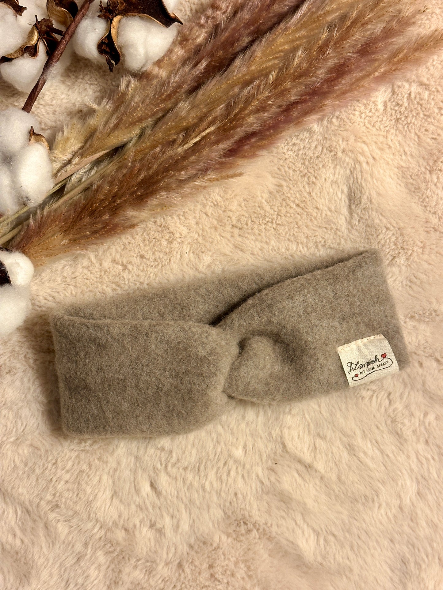 ❄️ Knotenstirnband | Bio Merino Wollfleece | hellbeige