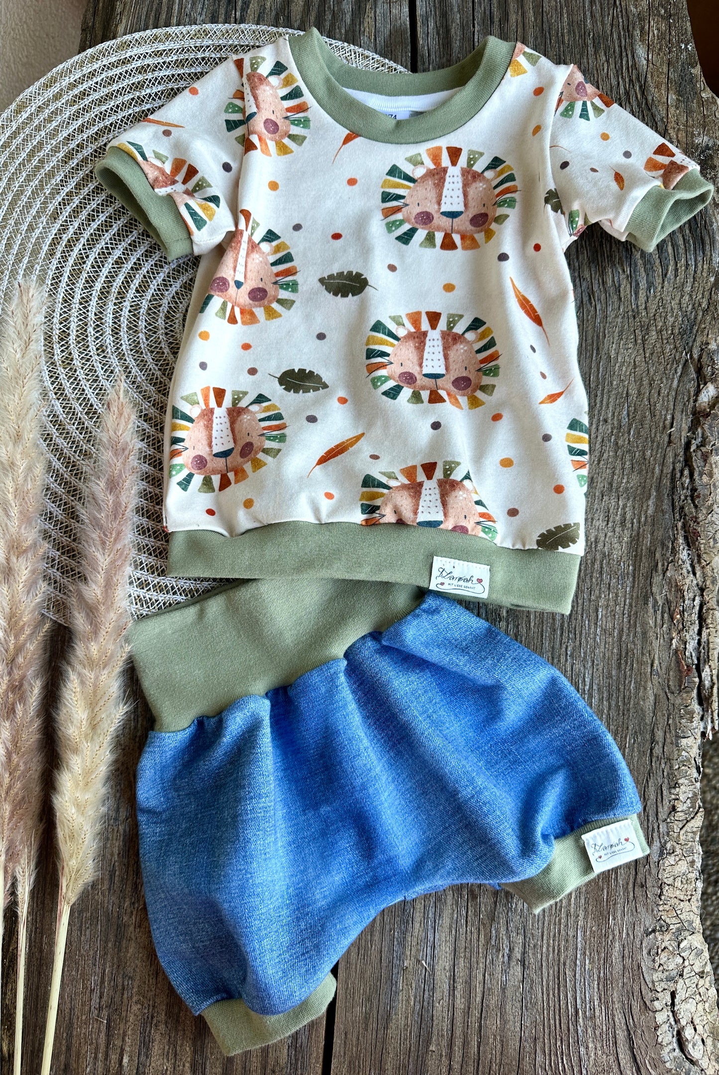 01 | SET | Sommer-Set Pumphose & Shirt Jungle | Bio | Größe 68/74