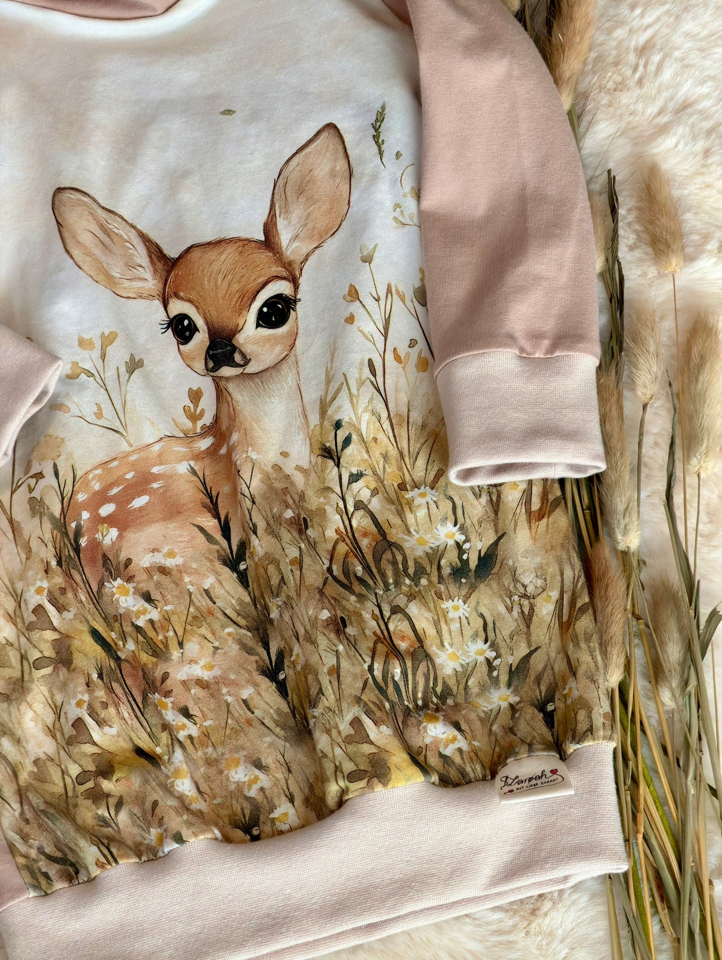 Mädchen Hoodiekleid Reh Größe 92