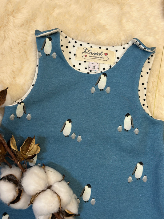 Set: Strampler & Halstuch Pinguine jeansblau | Bio | Größe 74
