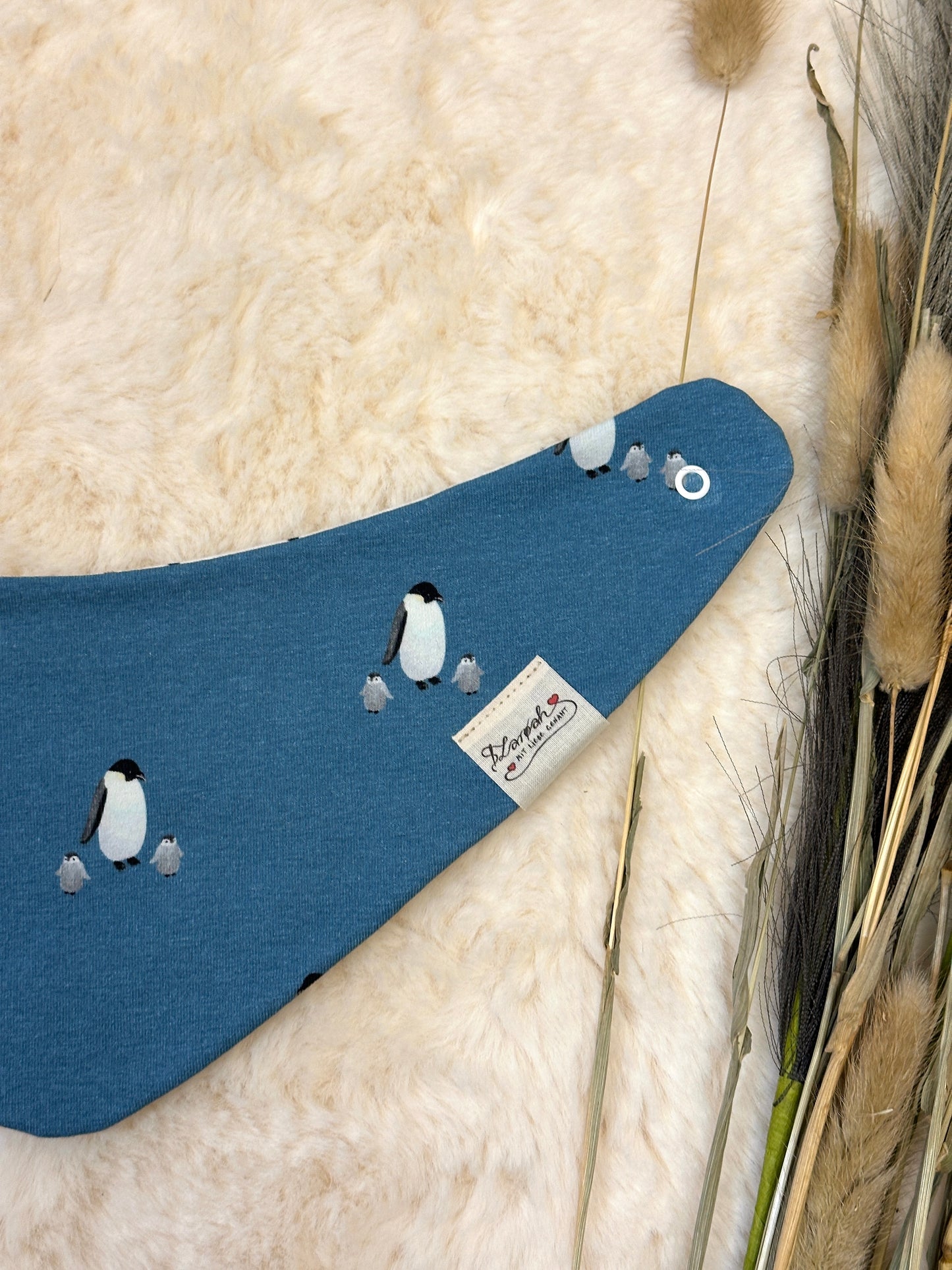 Set: Strampler & Halstuch Pinguine jeansblau | Bio | Größe 74