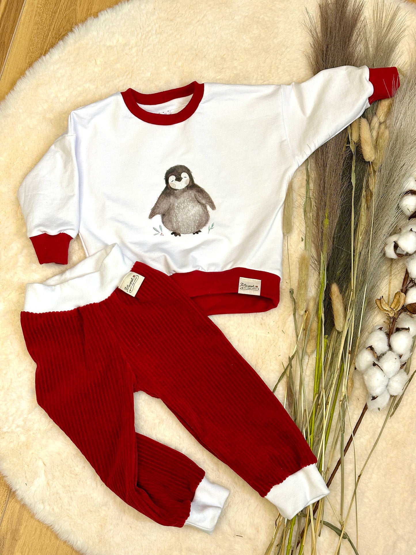 Set: Oversized Sweater & Pumpjeans Pinguin | Bio | Größe 74