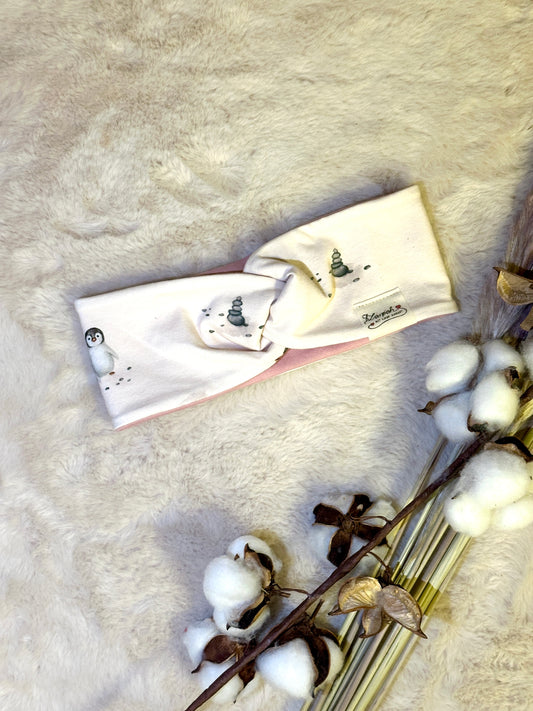 Knotenstirnband Babypinguin KU 46-50 aus Bio Baumwolle