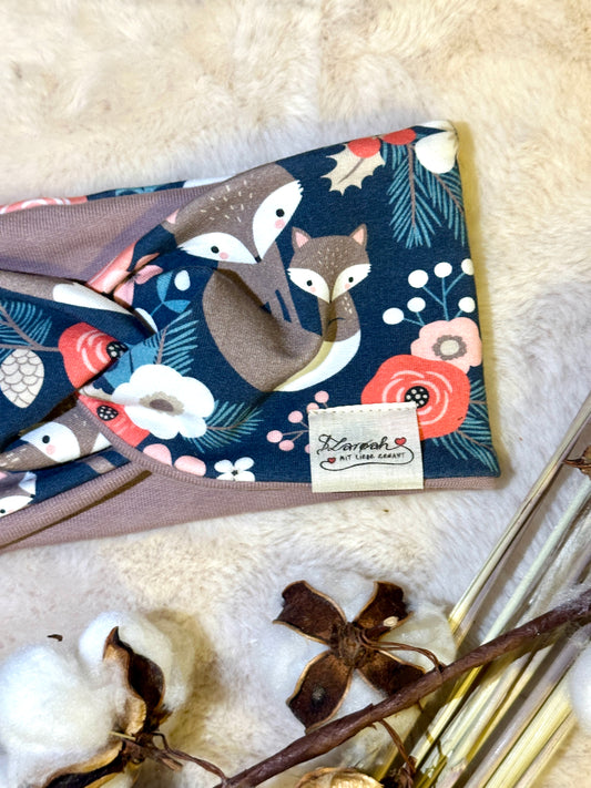 Knotenstirnband Fuchsfamilie KU 44-48 aus Bio Baumwolle