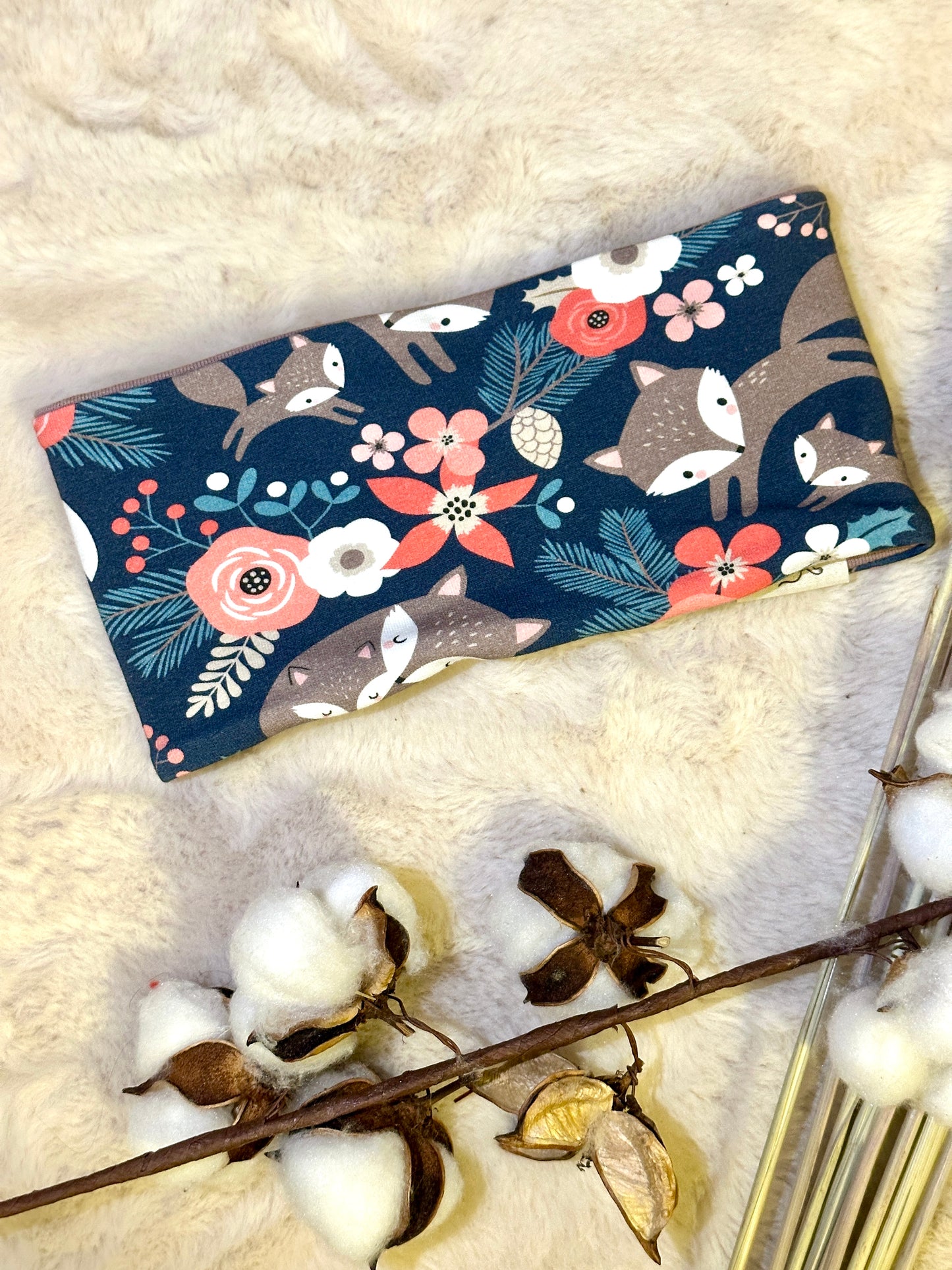 Knotenstirnband Fuchsfamilie KU 46-50 aus Bio Baumwolle