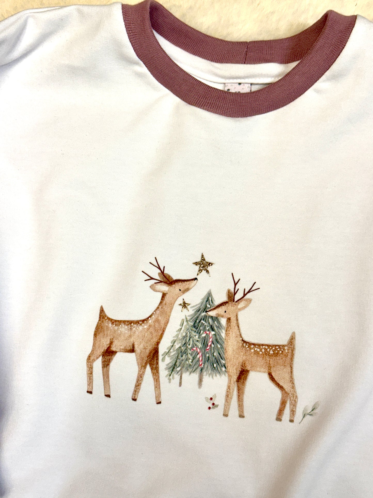 Oversized Sweater Weihnachtsrehe | Bio | Größe 92