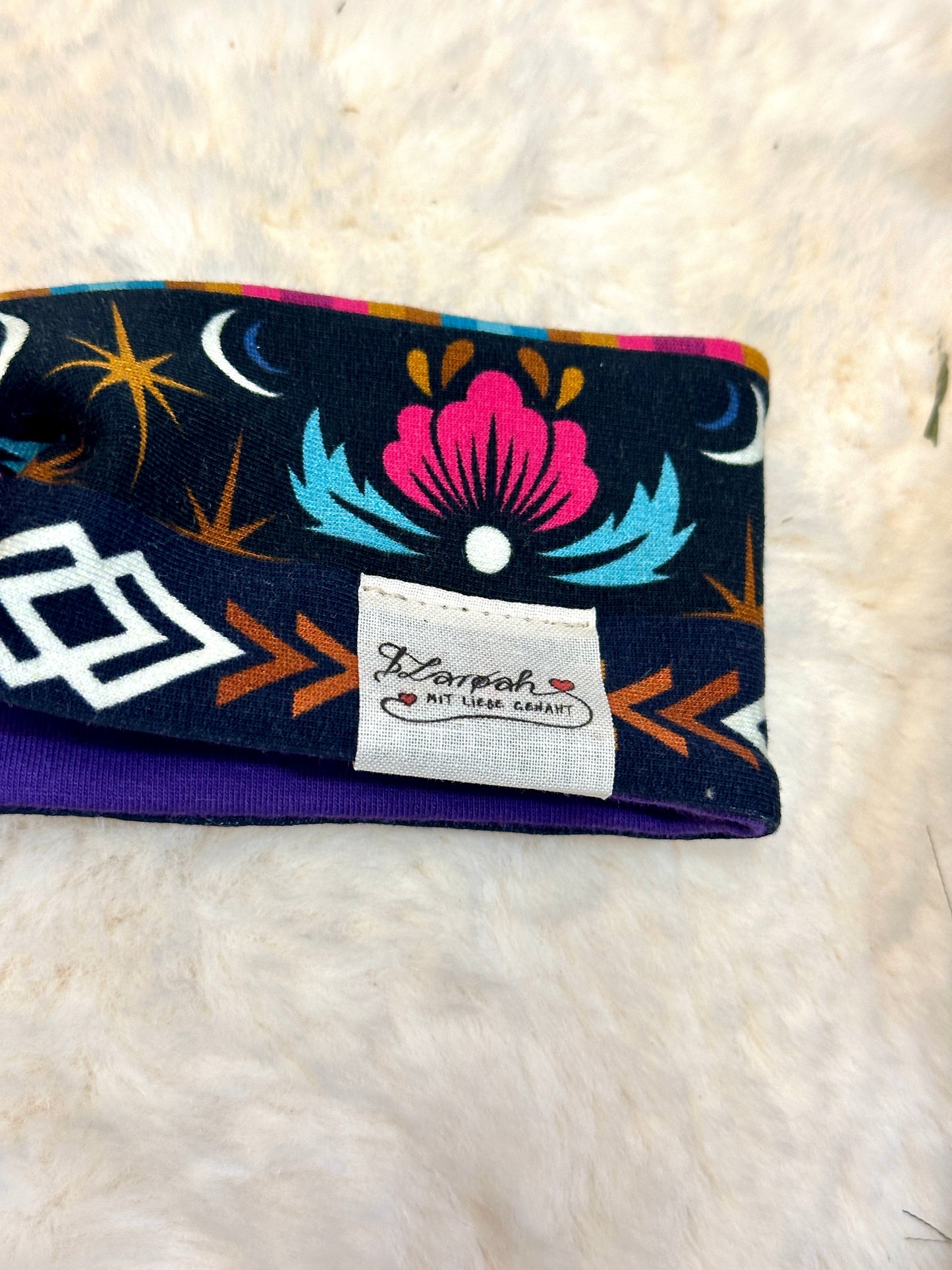 Knotenstirnband Mystic Bloom KU 44-48 aus Bio Baumwolle