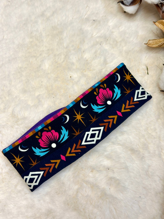 Knotenstirnband Mystic Bloom KU 44-48 aus Bio Baumwolle