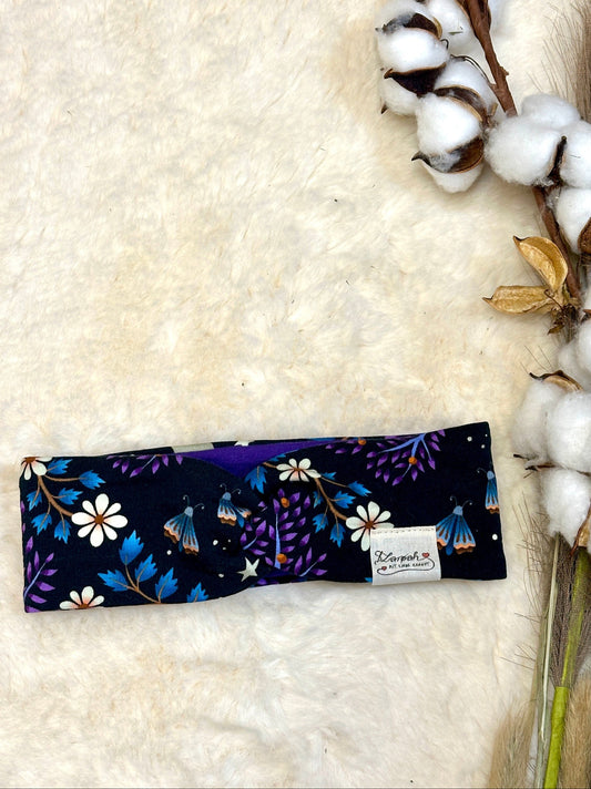 Knotenstirnband Eulenmagie KU 44-48 aus Bio Baumwolle