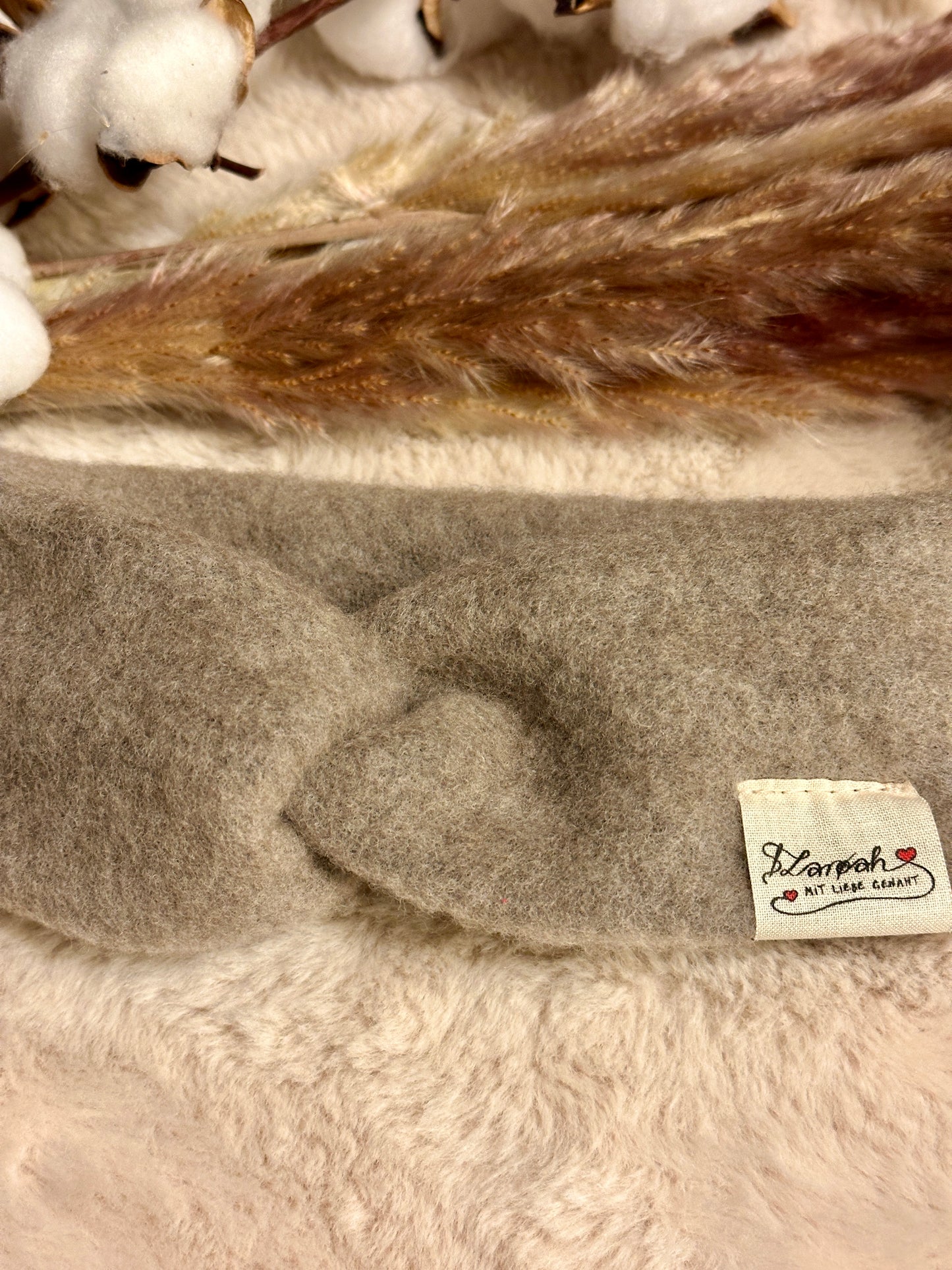 ❄️ Knotenstirnband | Bio Merino Wollfleece | hellbeige