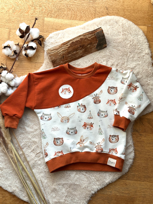 Oversized Sweater Waldtierfreunde Fuchs | Bio | Größe 92