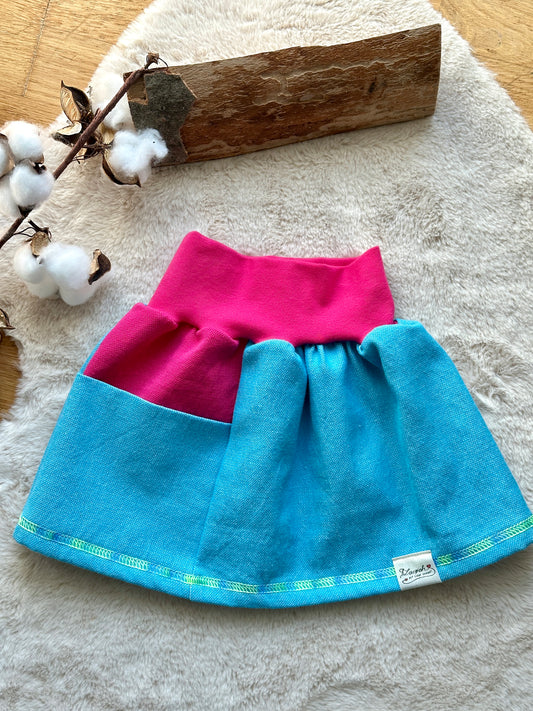 Mädchen Rock blau-rosa | Bio | Größe 92